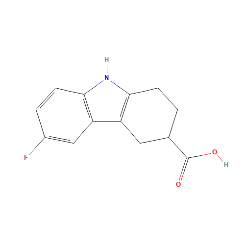 6-fluoro-2,3,4,9-tetrahydro-1H-carbazole-3-carboxylic acid (CAS: 907211-31-8) - Chemical Structure and Molecular Formula 