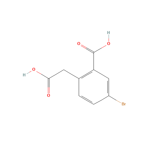 5-bromo-2-(carboxymethyl)benzoic acid (CAS: 19725-82-7) - Chemical Structure and Molecular Formula 