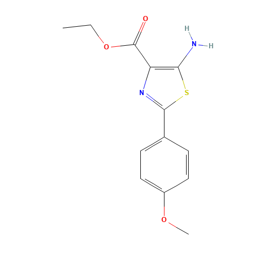 ethyl 5-amino-2-(4-methoxyphenyl)-1,3-thiazole-4-carboxylate (CAS: 887248-45-5) - Chemical Structure and Molecular Formula 