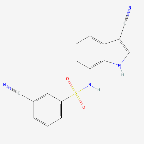 3-cyano-N-(3-cyano-4-methyl-1H-indol-7-yl)benzenesulfonamide (CAS: 289483-69-8) - Related Chemical Product