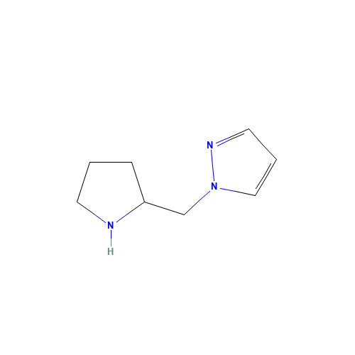 1-(pyrrolidin-2-ylmethyl)pyrazole (CAS: 1171334-97-6) - Chemical Structure and Molecular Formula 