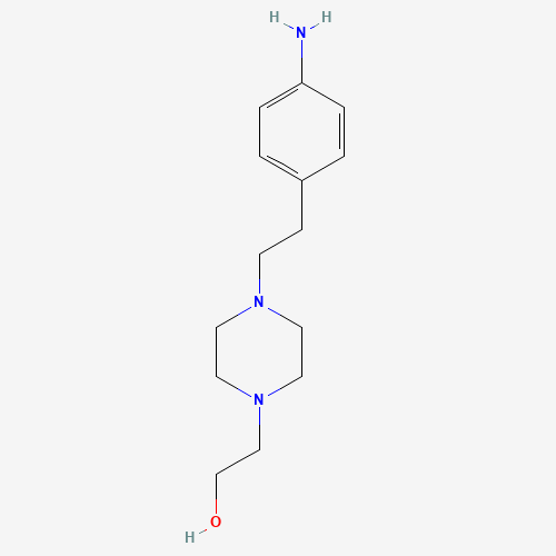 2-[4-[2-(4-aminophenyl)ethyl]piperazin-1-yl]ethanol (CAS: 925921-02-4) - Chemical Structure and Molecular Formula 