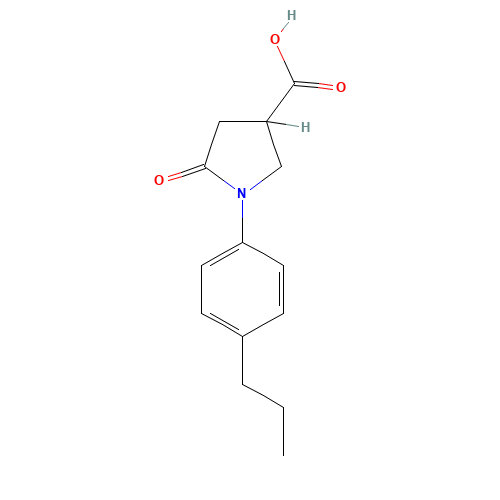 5-oxo-1-(4-propylphenyl)pyrrolidine-3-carboxylic acid (CAS: 133747-74-7) - Chemical Structure and Molecular Formula 