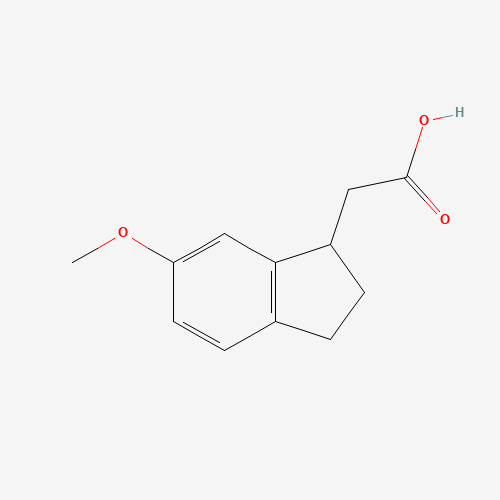 2-(6-methoxy-2,3-dihydro-1H-inden-1-yl)acetic acid (CAS: 62956-64-3) - Chemical Structure and Molecular Formula 