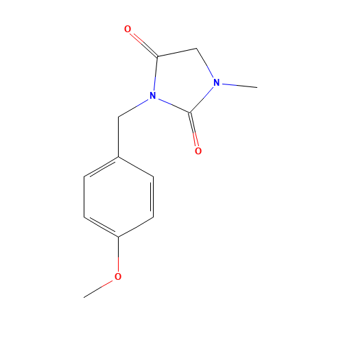 3-[(4-methoxyphenyl)methyl]-1-methylimidazolidine-2,4-dione (CAS: 1401066-00-9) - Chemical Structure and Molecular Formula 