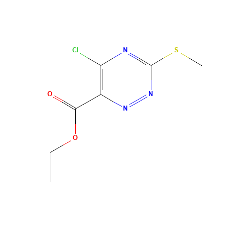 ethyl 5-chloro-3-methylsulfanyl-1,2,4-triazine-6-carboxylate (CAS: 75824-03-2) - Chemical Structure and Molecular Formula 