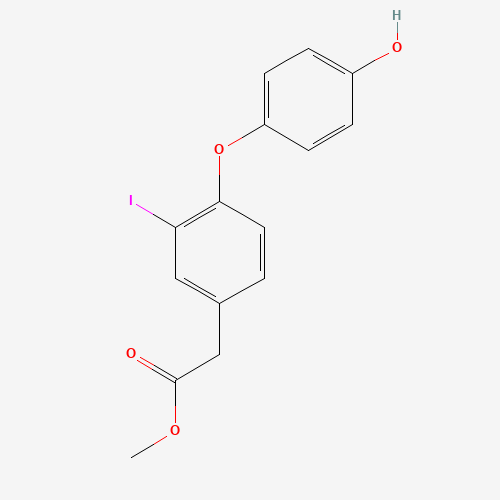methyl 2-[4-(4-hydroxyphenoxy)-3-iodophenyl]acetate (CAS: 471248-25-6) - Chemical Structure and Molecular Formula 