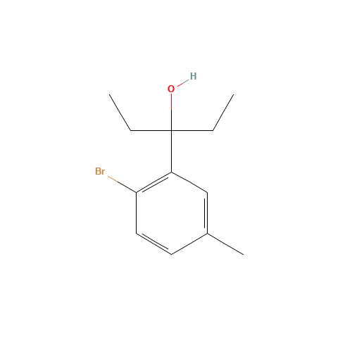 3-(2-bromo-5-methylphenyl)pentan-3-ol (CAS: 1437779-99-1) - Chemical Structure and Molecular Formula 