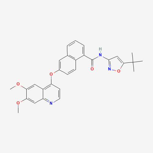 N-(5-tert-butyl-1,2-oxazol-3-yl)-6-(6,7-dimethoxyquinolin-4-yl)oxynaphthalene-1-carboxamide (CAS: 861877-38-5) - Related Chemical Product