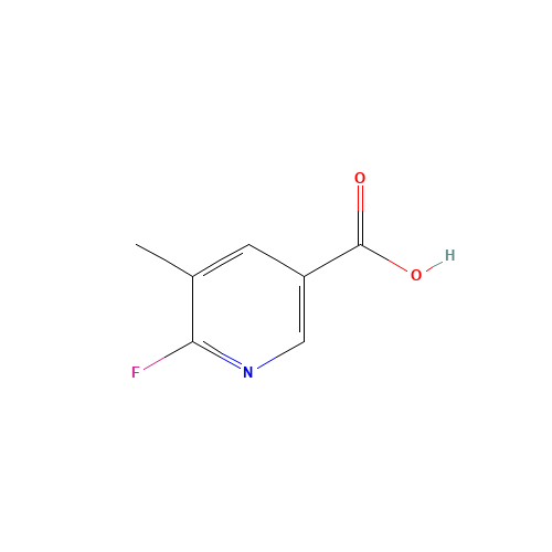6-fluoro-5-methylpyridine-3-carboxylic acid (CAS: 885267-35-6) - Chemical Structure and Molecular Formula 
