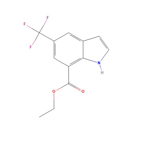 ethyl 5-(trifluoromethyl)-1H-indole-7-carboxylate (CAS: 1196047-84-3) - Chemical Structure and Molecular Formula 