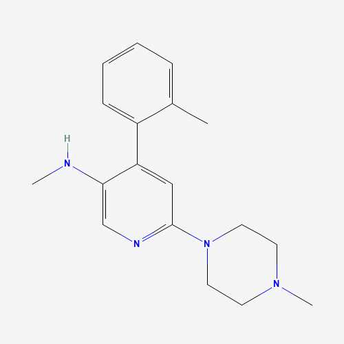 N-methyl-4-(2-methylphenyl)-6-(4-methylpiperazin-1-yl)pyridin-3-amine (CAS: 290297-25-5) - Chemical Structure and Molecular Formula 