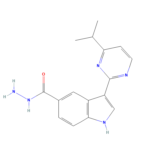 3-(4-propan-2-ylpyrimidin-2-yl)-1H-indole-5-carbohydrazide (CAS: 1401349-34-5) - Chemical Structure and Molecular Formula 