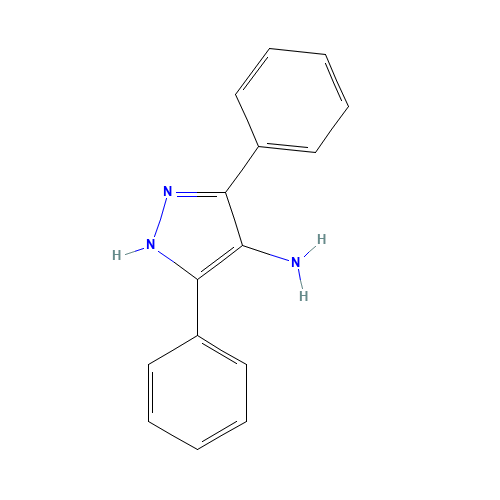 3,5-diphenyl-1H-pyrazol-4-amine (CAS: 5272-85-5) - Chemical Structure and Molecular Formula 