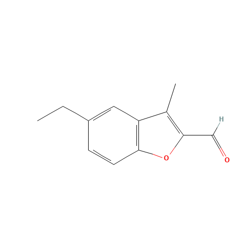 5-ethyl-3-methyl-1-benzofuran-2-carbaldehyde (CAS: 58455-61-1) - Chemical Structure and Molecular Formula 