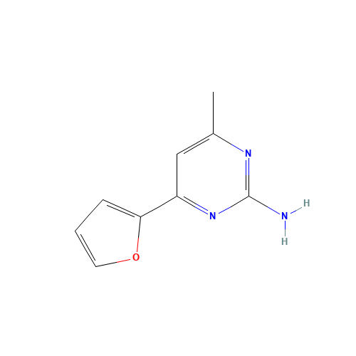 4-(furan-2-yl)-6-methylpyrimidin-2-amine (CAS: 91004-63-6) - Chemical Structure and Molecular Formula 