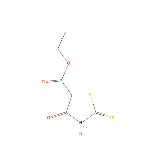 ethyl 4-oxo-2-sulfanylidene-1,3-thiazolidine-5-carboxylate (CAS: 63910-18-9) - Chemical Structure and Molecular Formula 