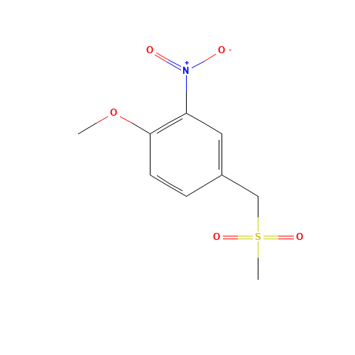 1-methoxy-4-(methylsulfonylmethyl)-2-nitrobenzene (CAS: 1116240-33-5) - Chemical Structure and Molecular Formula 