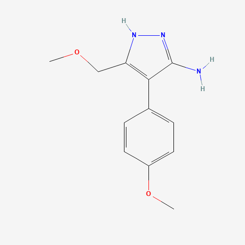 5-(methoxymethyl)-4-(4-methoxyphenyl)-1H-pyrazol-3-amine (CAS: 895010-30-7) - Chemical Structure and Molecular Formula 