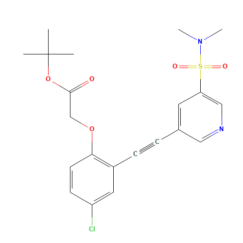 tert-butyl 2-[4-chloro-2-[2-[5-(dimethylsulfamoyl)pyridin-3-yl]ethynyl]phenoxy]acetate (CAS: 1240289-11-5) - Related Chemical Product