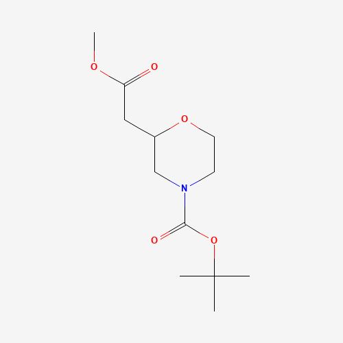 tert-butyl 2-(2-methoxy-2-oxoethyl)morpholine-4-carboxylate (CAS: 766539-39-3) - Chemical Structure and Molecular Formula 