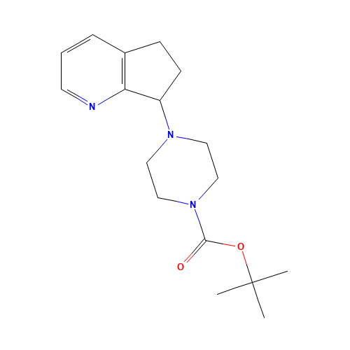 tert-butyl 4-(6,7-dihydro-5H-cyclopenta[b]pyridin-7-yl)piperazine-1-carboxylate (CAS: 1269430-18-3) - Chemical Structure and Molecular Formula 