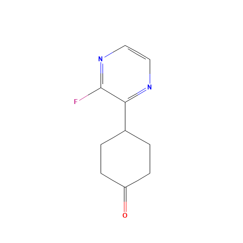 4-(3-fluoropyrazin-2-yl)cyclohexan-1-one (CAS: 1350607-96-3) - Chemical Structure and Molecular Formula 