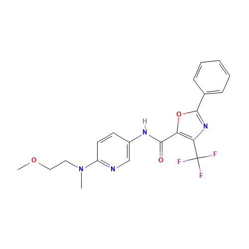 N-[6-[2-methoxyethyl(methyl)amino]pyridin-3-yl]-2-phenyl-4-(trifluoromethyl)-1,3-oxazole-5-carboxamide (CAS: 939376-09-7) - Related Chemical Product