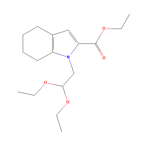 ethyl 1-(2,2-diethoxyethyl)-4,5,6,7-tetrahydroindole-2-carboxylate (CAS: 1433990-29-4) - Chemical Structure and Molecular Formula 