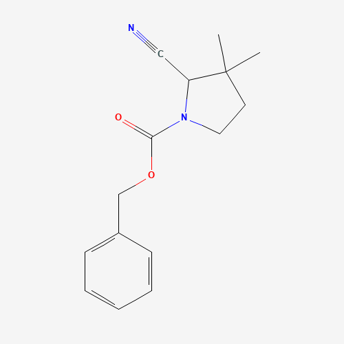benzyl 2-cyano-3,3-dimethylpyrrolidine-1-carboxylate (CAS: 924884-34-4) - Chemical Structure and Molecular Formula 