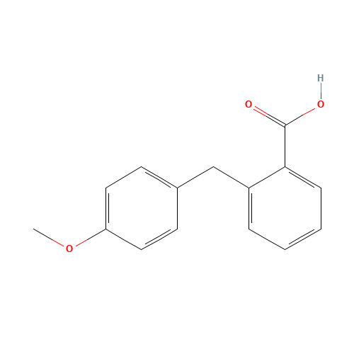 2-[(4-methoxyphenyl)methyl]benzoic acid (CAS: 5398-17-4) - Chemical Structure and Molecular Formula 