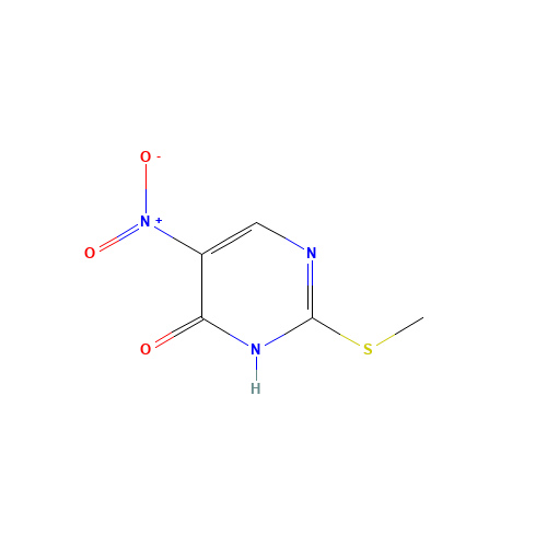 2-methylsulfanyl-5-nitro-1H-pyrimidin-6-one (CAS: 75423-19-7) - Chemical Structure and Molecular Formula 