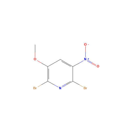 2,6-dibromo-3-methoxy-5-nitropyridine (CAS: 79491-46-6) - Chemical Structure and Molecular Formula 