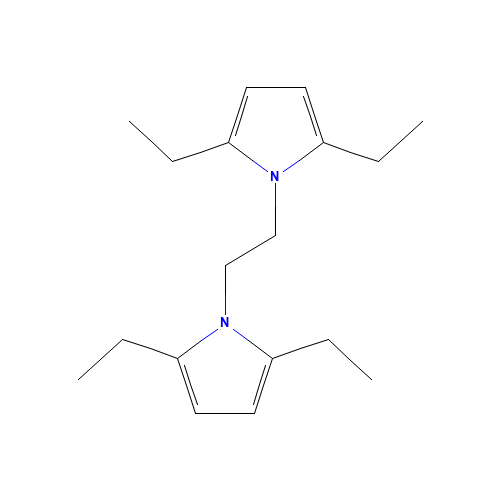 1-[2-(2,5-diethylpyrrol-1-yl)ethyl]-2,5-diethylpyrrole (CAS: 123147-22-8) - Chemical Structure and Molecular Formula 