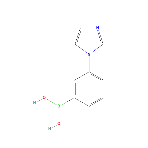 (3-imidazol-1-ylphenyl)boronic acid (CAS: 1040850-75-6) - Chemical Structure and Molecular Formula 