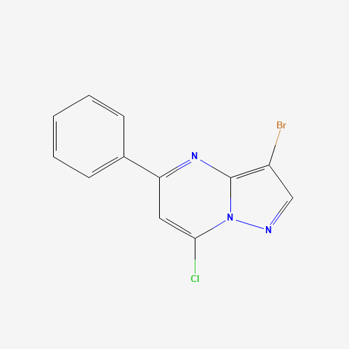 3-bromo-7-chloro-5-phenylpyrazolo[1,5-a]pyrimidine (CAS: 672323-74-9) - Chemical Structure and Molecular Formula 