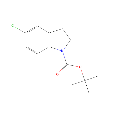 tert-butyl 5-chloro-2,3-dihydroindole-1-carboxylate (CAS: 143262-12-8) - Chemical Structure and Molecular Formula 