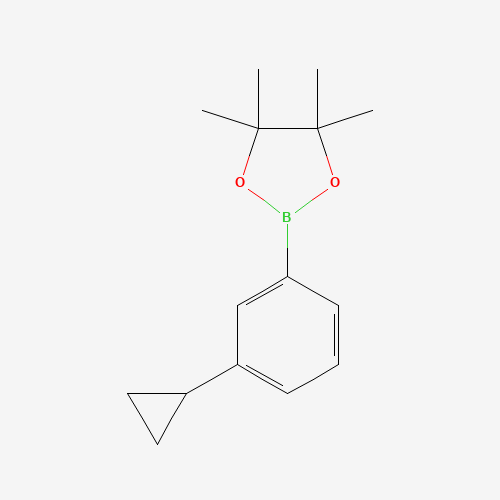 2-(3-cyclopropylphenyl)-4,4,5,5-tetramethyl-1,3,2-dioxaborolane (CAS: 627526-56-1) - Chemical Structure and Molecular Formula 
