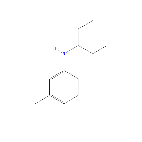 3,4-dimethyl-N-pentan-3-ylaniline (CAS: 56038-89-2) - Chemical Structure and Molecular Formula 