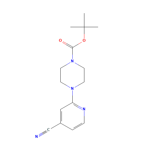 tert-butyl 4-(4-cyanopyridin-2-yl)piperazine-1-carboxylate (CAS: 884507-31-7) - Chemical Structure and Molecular Formula 