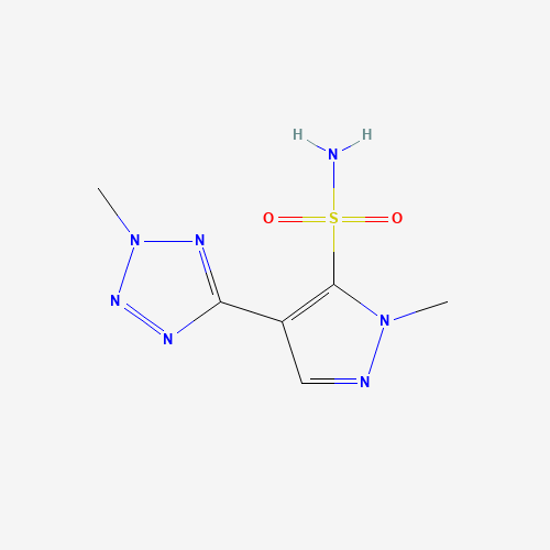 2-methyl-4-(2-methyltetrazol-5-yl)pyrazole-3-sulfonamide (CAS: 139481-22-4) - Chemical Structure and Molecular Formula 