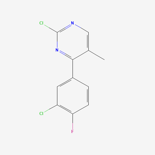 2-chloro-4-(3-chloro-4-fluorophenyl)-5-methylpyrimidine (CAS: 1341200-62-1) - Chemical Structure and Molecular Formula 