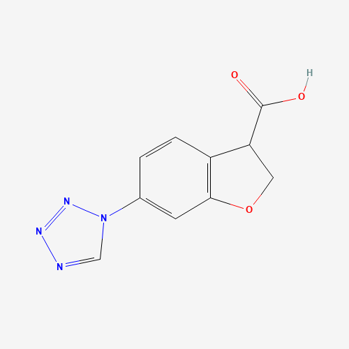 6-(tetrazol-1-yl)-2,3-dihydro-1-benzofuran-3-carboxylic acid (CAS: 1374573-49-5) - Chemical Structure and Molecular Formula 