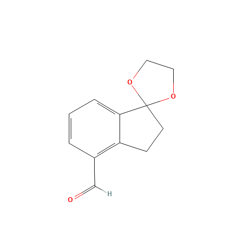 spiro[1,3-dioxolane-2,1'-2,3-dihydroindene]-4'-carbaldehyde (CAS: 954238-31-4) - Chemical Structure and Molecular Formula 