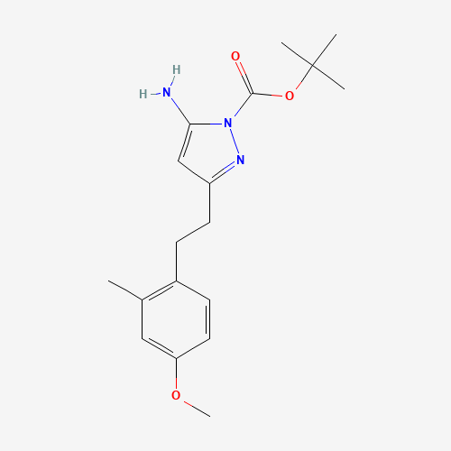 tert-butyl 5-amino-3-[2-(4-methoxy-2-methylphenyl)ethyl]pyrazole-1-carboxylate (CAS: 1035270-99-5) - Chemical Structure and Molecular Formula 