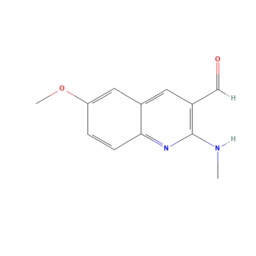 6-methoxy-2-(methylamino)quinoline-3-carbaldehyde (CAS: 1393579-41-3) - Chemical Structure and Molecular Formula 