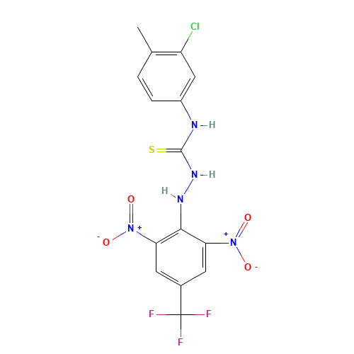 1-(3-chloro-4-methylphenyl)-3-[2,6-dinitro-4-(trifluoromethyl)anilino]thiourea (CAS: 436133-68-5) - Related Chemical Product