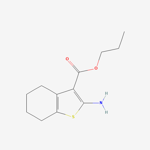 propyl 2-amino-4,5,6,7-tetrahydro-1-benzothiophene-3-carboxylate (CAS: 302561-09-7) - Chemical Structure and Molecular Formula 