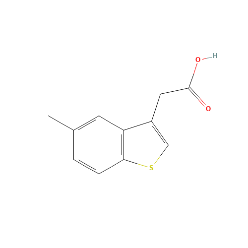 2-(5-methyl-1-benzothiophen-3-yl)acetic acid (CAS: 1735-12-2) - Chemical Structure and Molecular Formula 