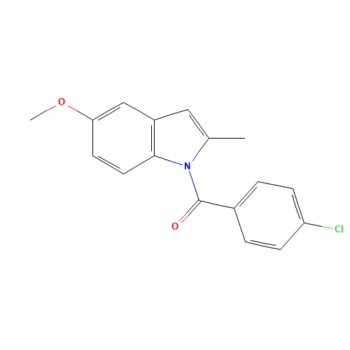 (4-chlorophenyl)-(5-methoxy-2-methylindol-1-yl)methanone (CAS: 6260-97-5) - Chemical Structure and Molecular Formula 